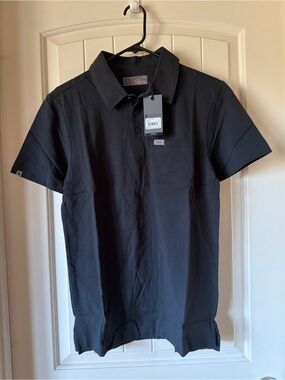 Figs Men's Black Short-Sleeve Polo
